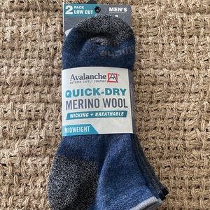 Merino wool moisture wicking socks.